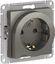 Фото Schneider Electric AtlasDesign ATN000947 Розетка с заземляющим контактом (16 А, под рамку, шторки, выталкиватель, скрытая установка, сталь)