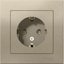 Фото Schneider Electric AtlasDesign ATN000544 Розетка с заземляющим контактом (16 А, в сборе, шторки, скрытая установка, шампань)