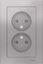 Фото Schneider Electric AtlasDesign ATN000322 Розетка двойная без заземляющего контакта (16 А, в сборе, шторки, скрытая установка, алюминий)