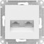 Фото Schneider Electric AtlasDesign ATN000185 Розетка компьютерная (2xRJ45, под рамку, скрытая установка, белая)