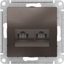 Фото Schneider Electric AtlasDesign ATN000685 Розетка компьютерная (2xRJ45, под рамку, скрытая установка, мокко)