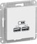 Фото Schneider Electric AtlasDesign ATN000133 Розетка USB (2xUSB, под рамку, скрытая установка, белая)