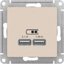 Фото Schneider Electric AtlasDesign ATN000233 Розетка USB (2xUSB, под рамку, скрытая установка, бежевая)