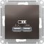 Фото Schneider Electric AtlasDesign ATN000633 Розетка USB (2xUSB, под рамку, скрытая установка, мокко)