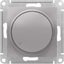 Фото Schneider Electric AtlasDesign ATN000334 Светорегулятор поворотно-нажимной (315 Вт, R+C, под рамку, скрытая установка, алюминий)