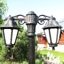 Фото Fumagalli Gigi Bisso/Anna 2L Dn E22.156.S20.AXF1RDN Светильник садовый с 2 фонарями 1880 мм (корпус черный, плафон прозрачный)