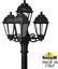 Фото Fumagalli Gigi Bisso/Saba 3+1 K22.156.S31.AXF1R Светильник садовый с 4 фонарями 2300 мм (корпус черный, плафон прозрачный)