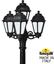 Фото Fumagalli Gigi Bisso/Saba 3+1 K22.156.S31.AYF1R Светильник садовый с 4 фонарями 2300 мм (корпус черный, плафон опал)