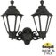 Фото Fumagalli Porpora/Rut E26.141.000.AYF1R Светильник консольный уличный на стену с 2 фонарями 540 мм (корпус черный, плафон опал)