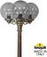 Фото Fumagalli Artu Bisso/G300 3L G30.158.S30.BZE27 Светильник садовый с 3 фонарями 1850 мм (корпус античная бронза, плафон дымчатый)
