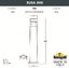 Фото Fumagalli Elisa 800 DS2.564.000.AXD1L Столбики освещения садовые высотой до 1 метра Модерн с 1 фонарем 800 мм (корпус черный, плафон прозрачный)