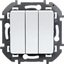Фото Legrand Inspiria 673640 выключатель трехклавишный для скрытого монтажа, цвет "Белый", увеличенный номинальный ток 20 А, напряжение ~250В.