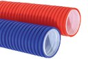Труба защитная двустенная гибкая гофрированная ПНД/ПВД SN8 Ø50 мм, красная/синяя (бухта 50/100м)