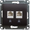 Schneider Electric Glossa GSL000885KK Розетка компьютерная (2xRJ45, под рамку, скрытая установка, шоколад)