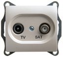 Schneider Electric Glossa GSL000698 Розетка телевизионная проходная (TV+SAT, под рамку, скрытая установка, перламутр)