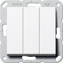Gira System55 283003 Выключатель трехклавишный (10 А, под рамку, скрытая установка, белый глянцевый)