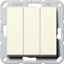 Gira System55 283201 Переключатель трехклавишный (под рамку, скрытая установка, кремовый глянцевый)