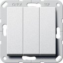 Gira System55 283226 Переключатель трехклавишный (под рамку, скрытая установка, алюминий)
