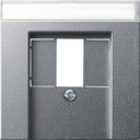 Gira System55 087626 Крышка розетки USB (USB, TAE, поле для надписи, алюминий)