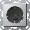 Gira System55 0466605 Розетка с заземляющим контактом (16 А, под рамку, скрытая установка, хром-антрацит)