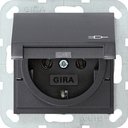 Gira System55 045428 Розетка с заземляющим контактом (16 А, под рамку, крышка, скрытая установка, антрацит)