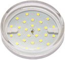Jazzway 2851970 Лампа светодиодная (LED) «таблетка» d75мм GX53 100° 6Вт 220-230В прозрачная тепло-белая желтая 3000К