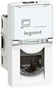 Legrand Mosaic 076562 Розетка компьютерная (RJ45, Cat.6, FTP, под рамку, скрытая установка, 1 модуль, белая)