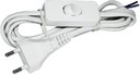 IEK WUP20-02-K01 Шнур УШ-1КВ опрессованный с вилкой со встроенным выключателем 2х0,75/2метра, белый