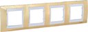 Schneider Electric Unica Хамелеон MGU66.008.804 Рамка 4-постовая (горизонтальная, белый/золото)