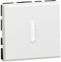 Legrand Mosaic 077042 Выключатель кнопочный перекрестный (6 А, подсветка, 2 модуля, под рамку, с/у, белый)
