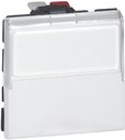 Legrand Mosaic 077043 Выключатель кнопочный перекрестный (6 А, 2 модуля, держатель этикеток, под рамку, с/у, белый)