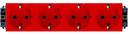Legrand Mosaic 077624 Розетка четверная с заземляющим контактом (16 А, винт. зажимы, под рамку, шторки, красная)