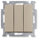 ABB Zena 609-011000-254 Выключатель трехклавишный (10 А, под рамку, с/у, серый)