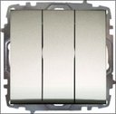 ABB Zena 609-011400-254 Выключатель трехклавишный (10 А, под рамку, с/у, титан)