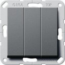 Gira System55 284428 Кнопка Н.О. трехклавишная (10 А, под рамку, скрытая установка, антрацит)