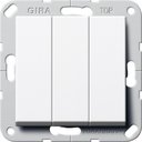 Gira System55 284403 Кнопка Н.О. трехклавишная (10 А, под рамку, скрытая установка, белая глянцевая)