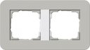 Gira E3 0212412 Рамка 2-постовая (серый/белый глянцевый)