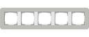 Gira E3 0215412 Рамка 5-постовая (серый/белый глянцевый)