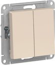 Schneider Electric AtlasDesign ATN000251 Выключатель двухклавишный (10 А, под рамку, скрытая установка, бежевый)