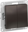 Schneider Electric AtlasDesign ATN000651 Выключатель двухклавишный (10 А, под рамку, скрытая установка, мокко)