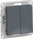 Schneider Electric AtlasDesign ATN000751 Выключатель двухклавишный (10 А, под рамку, скрытая установка, грифель)