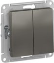 Schneider Electric AtlasDesign ATN000951 Выключатель двухклавишный (10 А, под рамку, скрытая установка, сталь)