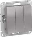 Schneider Electric AtlasDesign ATN000331 Выключатель трехклавишный (10 А, под рамку, скрытая установка, алюминий)