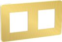 Schneider Electric Unica Studio Metal NU280459 Рамка 2-постовая/4-модульная (универсальная, золото/белая)