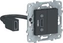 Schneider Electric Unica New NU543054 Розетка видео (HDMI, под рамку, скрытая установка, антрацит)