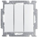 ABB Basic55 2CKA001012A2155 Выключатель трехклавишный (16 А, под рамку, скрытая установка, альпийский белый)