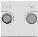 ABB Zenit 2CLA225010N1301 Крышка двойной телевизионной розетки (TV/Radio/SAT, серебро)