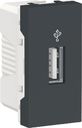 Schneider Electric Unica New NU342954 Розетка USB (USB, передача данных, 1 модуль, под рамку, скрытая установка, антрацит)