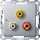 Schneider Electric System M MTN4351-0460 Крышка розетки видео/аудио (3xRCA, алюминий)