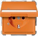 Schneider Electric Merten Artec/Antique MTN2313-4002 Розетка с заземляющим контактом (16 А, под рамку, шторки, поле для надписи, крышка, индикация, скрытая установка, оранжевая)